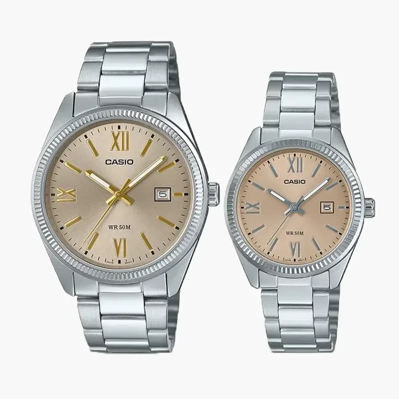 Casio MTP-1302DD-9AV & LTP-1302DD-4A2V Couple's Analog Watch Set